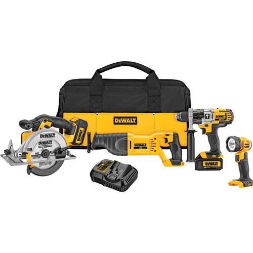 Factory Reconditioned DEWALT 20V MAX Cordless Lithium-Ion 4-Tool Combo Kit - DCK491L2R