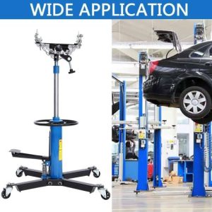 1100LBS 2 Stage Hydraulic Transmission Jack with 360°Swivel Wheels Lift Hoist Blue