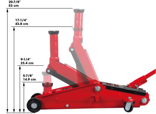 Torin Hydraulic Trolley Service/Floor Jack with Extra Saddle, 3 Ton (6,000 lb) - Image 5