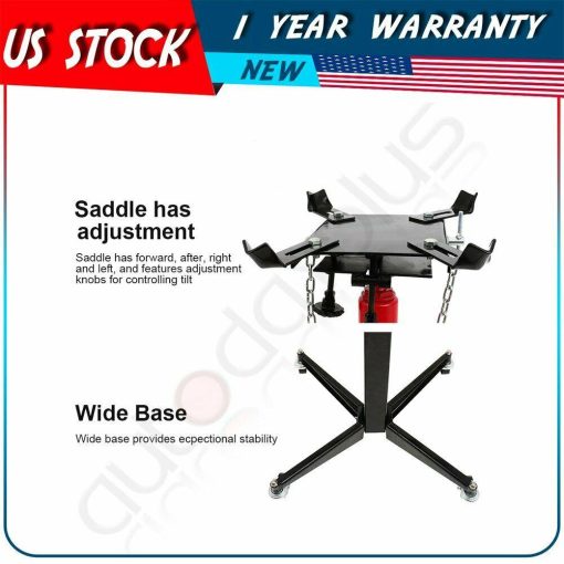 1100LB Steel Hydraulic Transmission Jack Hand Operated Pump Stand Manual Tool - Image 10