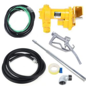 20GPM Gasoline Fuel Transfer Pump with Nozzle Kit 12V DC For Gas Diesel Kerosene
