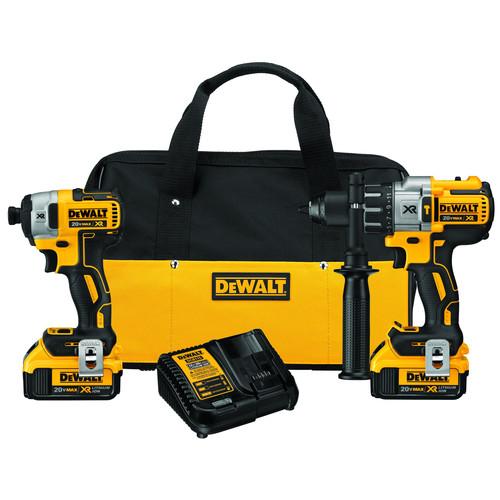 DEWALT 20V MAX XR 4.0 Ah Cordless Lithium-Ion Brushless Hammer Drill and Impact Driver Combo Kit - DCK299M2