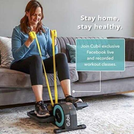 Cubii JR1 Seated Under Desk Elliptical Machine for Home Workout, Mini Elliptical, Desk Bike Pedal Exerciser, Whisper Quiet, Under Desk Pedal Exerciser with Adjustable Resistance & LCD Display – Aqua - Image 4