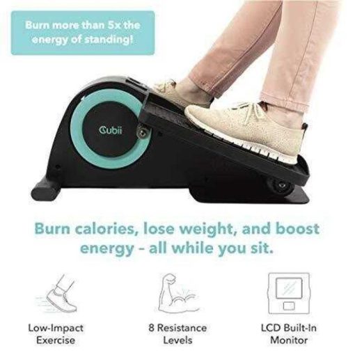 Cubii JR1 Seated Under Desk Elliptical Machine for Home Workout, Mini Elliptical, Desk Bike Pedal Exerciser, Whisper Quiet, Under Desk Pedal Exerciser with Adjustable Resistance & LCD Display – Aqua - Image 6