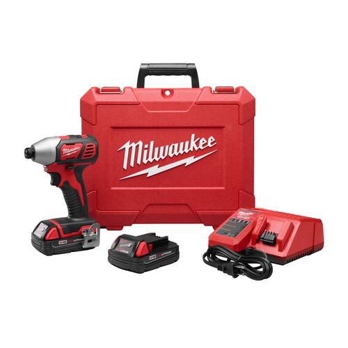 Milwaukee 2656-22CT M18 Lithium-Ion 1/4 in. Hex Compact Impact Driver Kit (1.5 Ah)