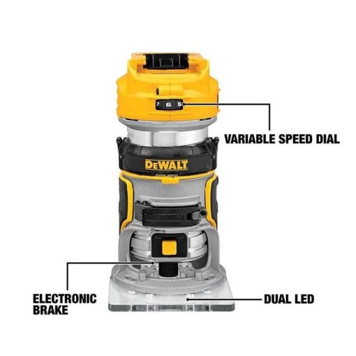 DEWALT 20-Volt MAX XR Cordless Brushless Jigsaw with Brushless Router & (2) 20-Volt 5.0Ah Batteries - Image 9