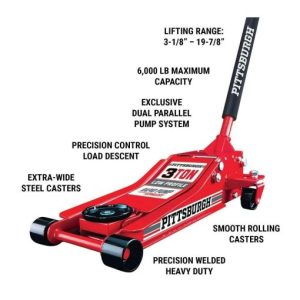 3 Ton HEAVY DUTY Steel Low Profile Rapid Pump Floor Jack Show Car Low Rider NEW