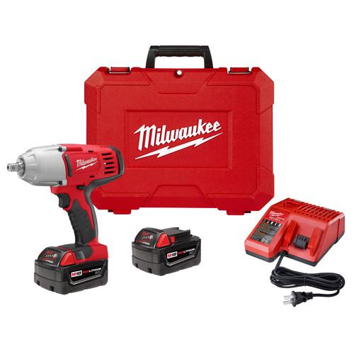 Milwaukee 2662-22 M18 18V Cordless 1/2 in. Lithium-Ion High Torque Impact Wrench Kit with 2 Batteries