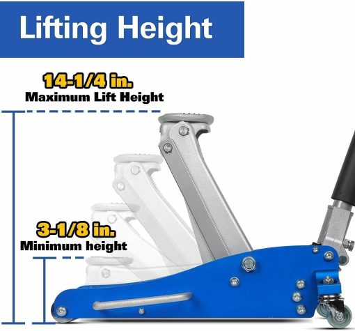 1.5 Ton Low Profile Hydraulic Aluminum Racing Floor Jack Rapid Pump Lift Car - Image 3