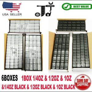 6box 1/4,1/2,1OZ GRAY & BLK WHEEL WEIGHTS STICK-ON ADHESIVE TAPE 54 LB LEAD-FREE