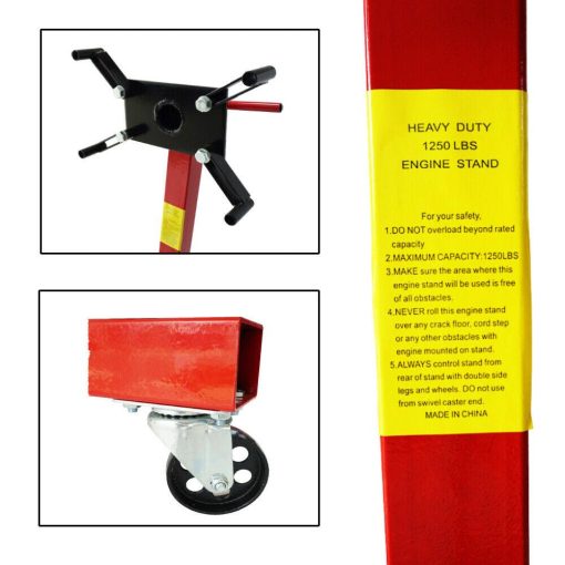 80041 Engine Stand 1250LBS Capacity 360 Degree Head Motor Stand Tools in Red - Image 3