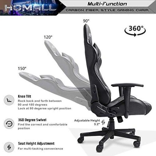 Homall Gaming Chair Office Chair High Back Computer Chair PU Leather Desk Chair PC Racing Executive Ergonomic Adjustable Swivel Task Chair - Image 5