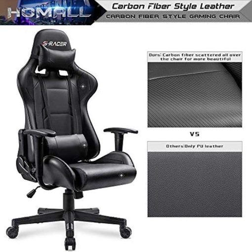 Homall Gaming Chair Office Chair High Back Computer Chair PU Leather Desk Chair PC Racing Executive Ergonomic Adjustable Swivel Task Chair - Image 6