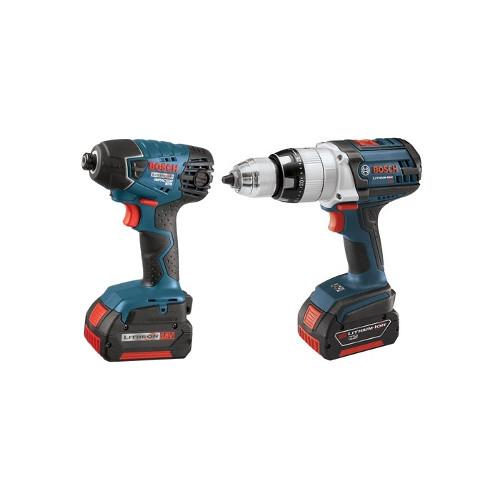 Factory Reconditioned Bosch 18V Lithium-Ion 1/2 in. Hammer Drill and Impact Driver Combo Kit - CLPK221-181-RT - Image 2