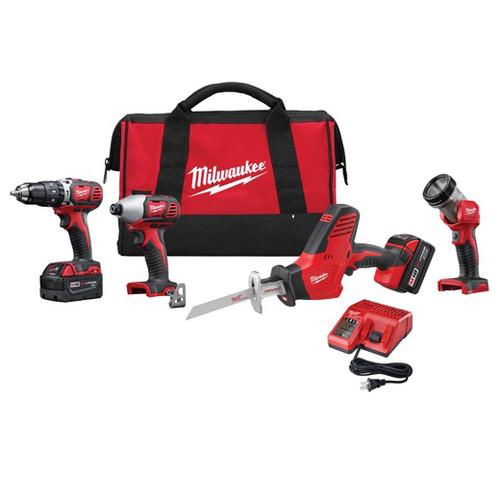 Milwaukee 2695-24 M18 18V Lithium-Ion 4-Tool Combo Kit