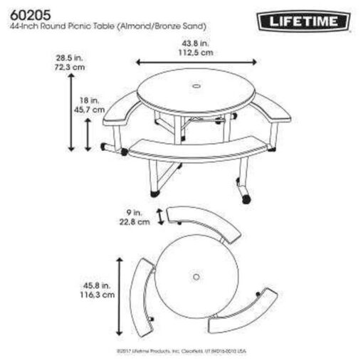 44-Inch Round Picnic Table 169 - Image 24