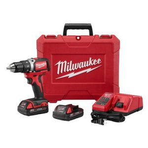 Milwaukee 2701-22CT M18 Lithium-Ion Compact Brushless 1/2 in. Cordless Drill Driver Kit (2 Ah)
