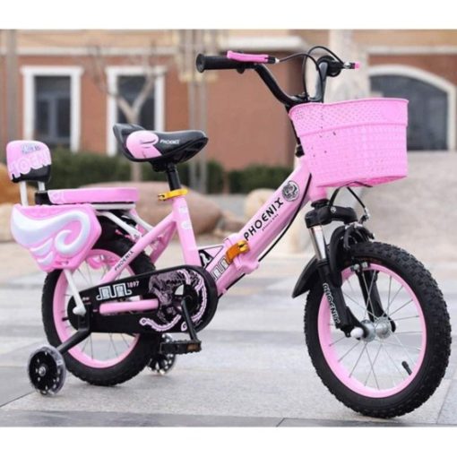 Kids Bike BMX Bike for Kids Boys Girls Bicycle Foldable Child Bicycle Carbon Steel Frame Toddler Training Bike for 2-9 Years Old in Size 12” 14” 16” 18” (Color : Pink, Size : 18inch) - Image 3