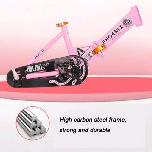 Kids Bike BMX Bike for Kids Boys Girls Bicycle Foldable Child Bicycle Carbon Steel Frame Toddler Training Bike for 2-9 Years Old in Size 12” 14” 16” 18” (Color : Pink, Size : 18inch) - Image 6