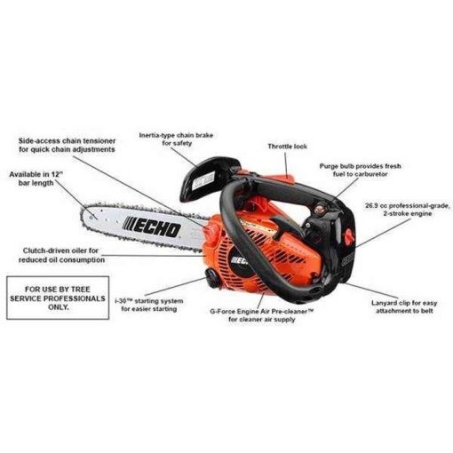Echo CS-271T-12 26.9cc 12∩∩ 2 Stroke Gas Lightweight Durable Top Handle Chainsaw - Image 2