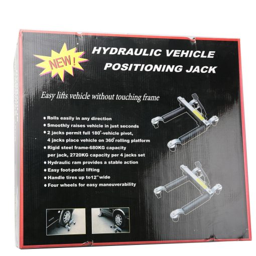 4-Piece 1500 lbs Hydraulic Wheel Dolly/ Portable 12in Tire Lift / Move Position Jack - Image 8