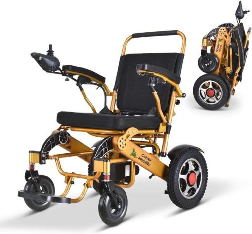 Culver Mobility Electric Power Wheelchair Scooter Fold Lightweight Folding Safe Electric Wheelchair Motorized FDA Approved Aviation Travel (Free Wheelchair RAMP Gift) (Silver-17.5 inc) - Image 5