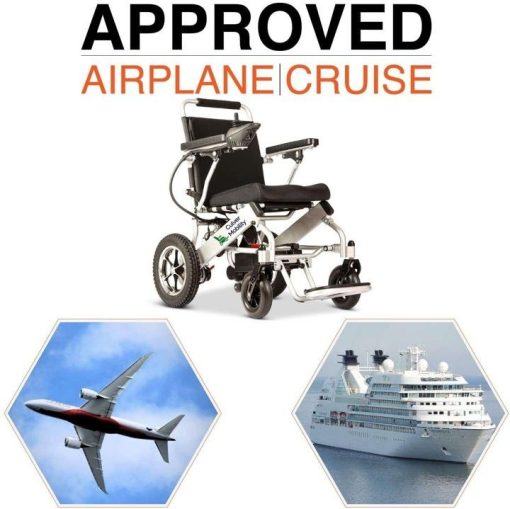 Culver Mobility Electric Power Wheelchair Scooter Fold Lightweight Folding Safe Electric Wheelchair Motorized FDA Approved Aviation Travel (Free Wheelchair RAMP Gift) (Silver-17.5 inc) - Image 7