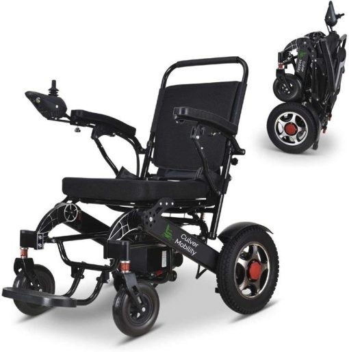 Culver Mobility Electric Power Wheelchair Scooter Fold Lightweight Folding Safe Electric Wheelchair Motorized FDA Approved Aviation Travel (Free Wheelchair RAMP Gift) (Silver-17.5 inc) - Image 8