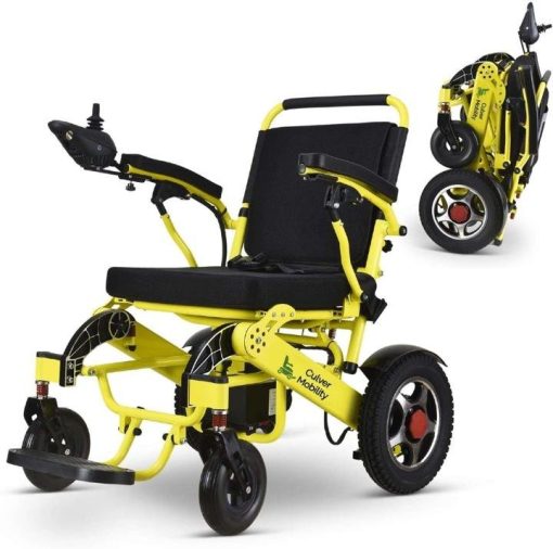 Culver Mobility Electric Power Wheelchair Scooter Fold Lightweight Folding Safe Electric Wheelchair Motorized FDA Approved Aviation Travel (Free Wheelchair RAMP Gift) (Silver-17.5 inc) - Image 12