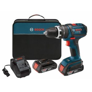 Bosch 18V Lithium-Ion Compact Tough 1/2 in. Cordless Drill Driver Kit with (2) Slim Pack HC 2 Ah Batteries - DDS181-02