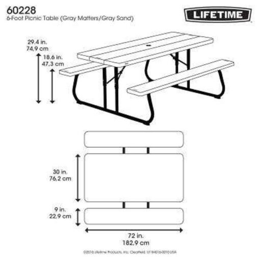 6-Foot Classic Folding Picnic Table 48 - Image 27
