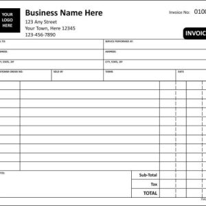 Invoice For Services / 2 or 3 Part Carbonless / TMG062 / Customized