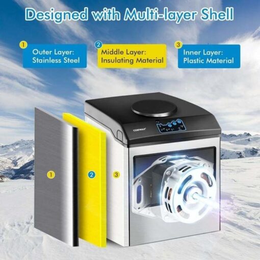 48LBS/24H 2-in-1 Stainless Steel Countertop Ice Maker Machine with Chilled Water Dispenser & 5LBS Ice Storage Basket - Image 8
