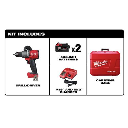 Milwaukee 2803-22 M18 FUEL Lithium-Ion 1/2 in. Cordless Drill Driver Kit (5 Ah) - Image 6