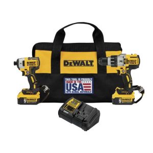 DEWALT 20V MAX XR Hammer Drill-Impact Driver Combo Kit with (2) 5 Ah Batteries - DCK299P2LR
