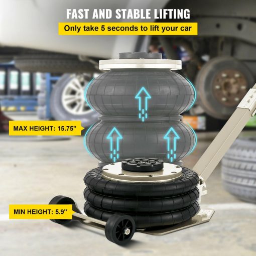 VEVOR Triple Air Bag Jack Pneumatic Jack 6600lbs Quick Lift 3T Heavy Duty White - Image 3