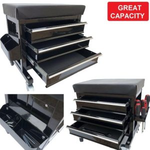 Mechanics Rolling Seat Creeper Garage Stool Shop Car Work Tool Box Chest Storage