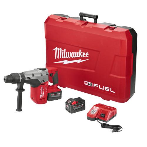 Milwaukee 2717-22HD M18 FUEL 9.0 Ah Cordless Lithium-Ion 1-9/16 in. Rotary Hammer Kit with 2 Batteries