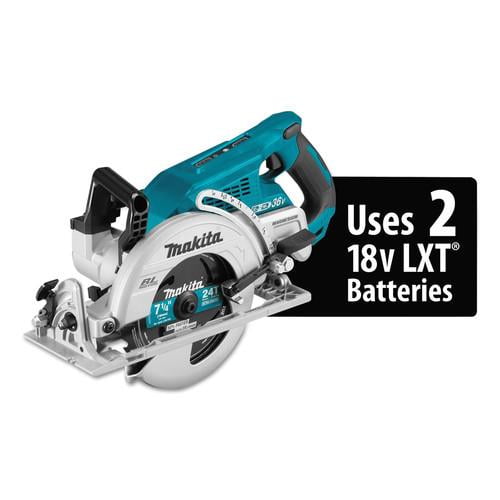 Makita 18V X2 LXT Cordless Lithium-Ion Brushless 7-1/4 in. Rear Handle Circular Saw (Tool Only) - XSR01Z - Image 3