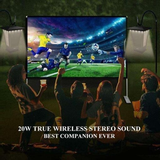 Bluetooth Speakers Waterproof, Pohopa 2 Packs True Wireless Stereo Sound 20W Speakers Dual Pairing Lantern Indoor Outdoor Speakers with 20 Piece LED Lights, Rich Bass, Pinao Black - Image 3
