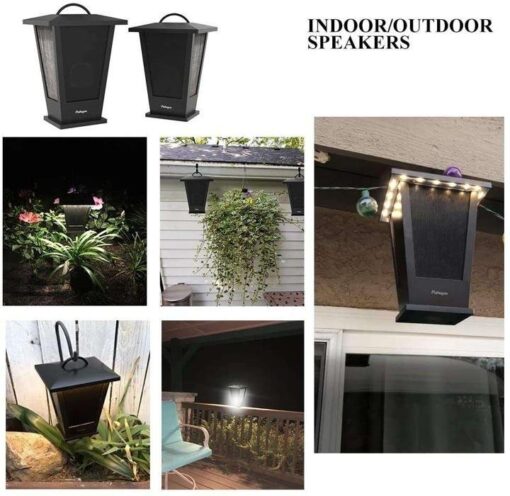Bluetooth Speakers Waterproof, Pohopa 2 Packs True Wireless Stereo Sound 20W Speakers Dual Pairing Lantern Indoor Outdoor Speakers with 20 Piece LED Lights, Rich Bass, Pinao Black - Image 4