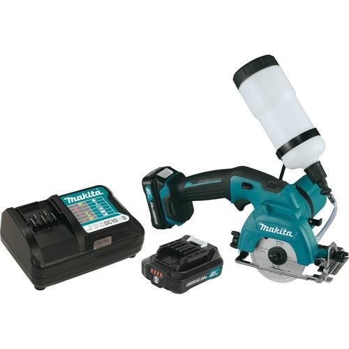 Makita 12V max 2.0 Ah CXT Cordless Lithium-Ion 3-3/8 in. Tile-Glass Saw Kit - CC02R1
