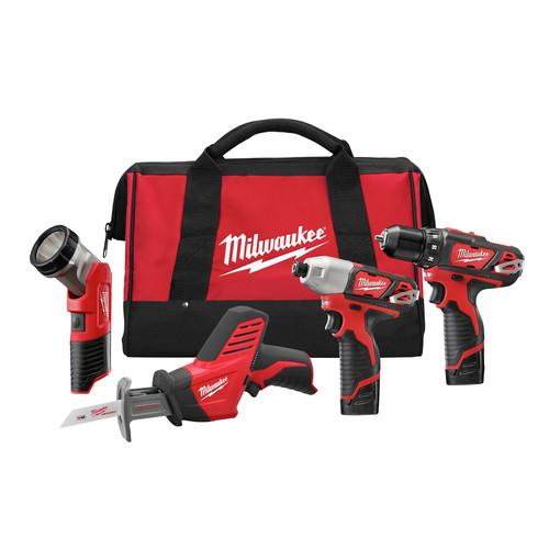 Milwaukee 2498-24 M12 Lithium-Ion 4-Tool Combo Kit