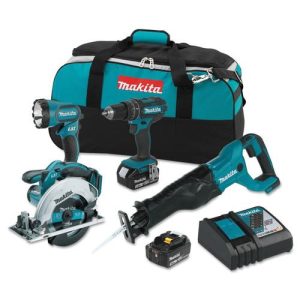 Makita 18V LXT 5.0 Ah Cordless Lithium-Ion Brushless 4-Piece Combo Kit - XT448T