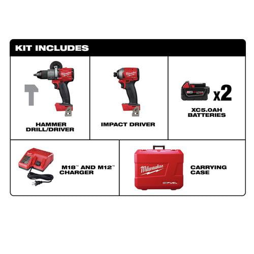 Milwaukee 2997-22 M18 FUEL 2-Tool Hammer Drill-Impact Driver Combo Kit - Image 8