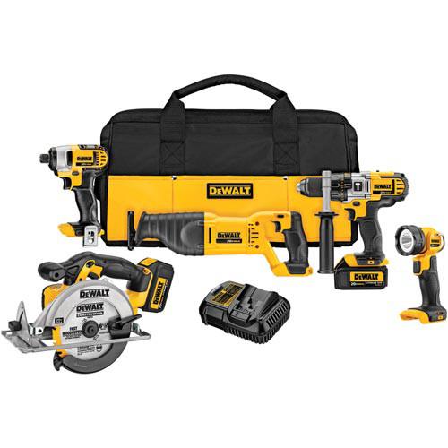 Factory Reconditioned DEWALT 20V MAX 3.0 Ah Cordless Lithium-Ion 5-Tool Combo Kit - DCK590L2R