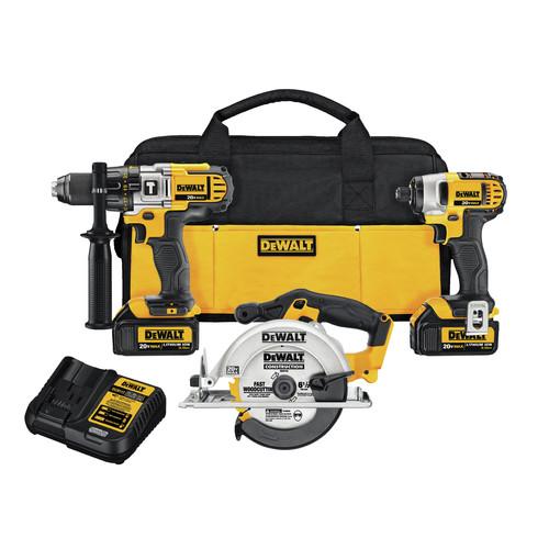 Factory Reconditioned DEWALT 20V MAX Lithium-Ion 3-Tool Combo Kit - DCK390L2R