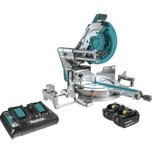 Makita 18V X2 LXT Lithium-Ion (36V) Brushless Cordless 12 in. Dual-Bevel Sliding Compound Miter Saw Kit with Laser (5 Ah) - XSL07PT