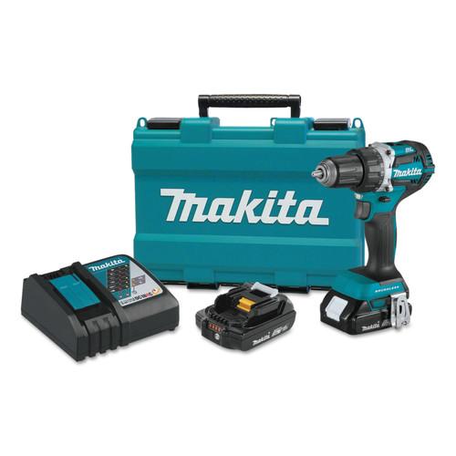 Makita 18V LXT Lithium-Ion Brushless 1/2 in. Cordless Drill Driver Kit (2 Ah) - XFD12R