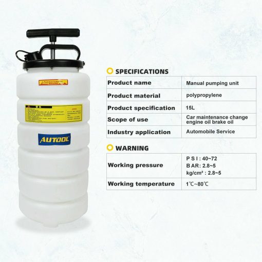 Manual Oil Fluid Changer Vacuum Extractor Pump Transfer Hand Operated 15 Liter - Image 2
